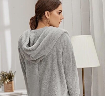 Hooded Teddy Jacket M-image