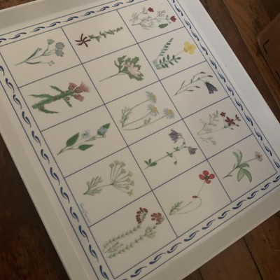 Design Imports Ltd Made in Italy Melamine Tray Flowers Patio Outdoor Tray-image