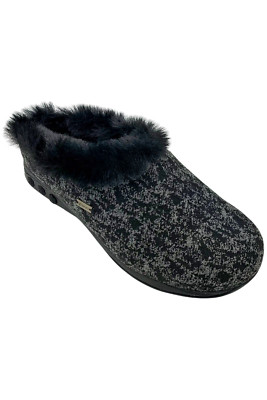 Therafit Women's Adele Cozy Knit Comfort Slipper Black-image