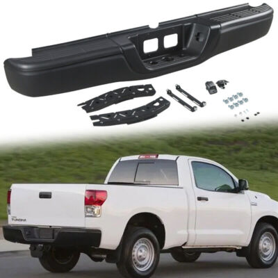 Rear Step Bumper Complete Set Assembly for 2000-2006 Toyota Tundra Black Steel-image