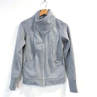 Lululemon Jacket Size 6 Cozy Cuddle Up Gray Heather Sweatshirt Full Zip Collar-image
