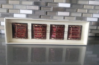 Pier 1 Imports Boho Moroccan Napkin Rings Set of 4 – Beaded Design New-image