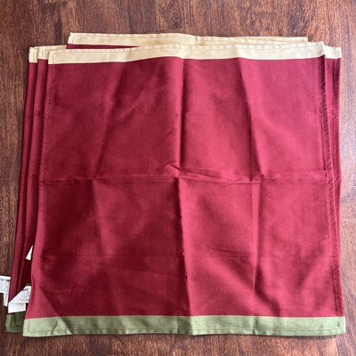 5 Pier 1 Imports Cotton Napkins Spicy Color Block 20x20 Cotton Red Gold Green-image