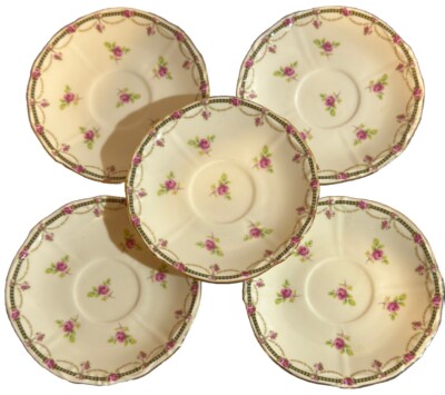Set Of 5 Tea Saucers- Gracie China By Coastline Imports-image