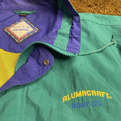 Vintage ALUMACRAFT Boat Co Jacket Mens Size M Nautical Fishing Aluma Craft Green-image