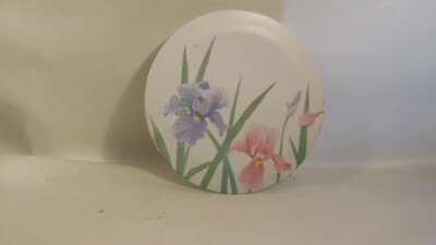  Design Imports IRIS Floral Round Melamine Trivet Hot Plate Made in Italy Italy -image
