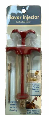 Mainstays Flavor Injector Red Vintage Stainless Steel Injector Beef, Pork, Etc.-image