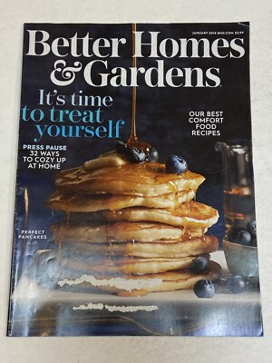 Better Homes Gardens Magazine Jan 2018 Perfect Pancakes Treat Yourself  Comfort-image