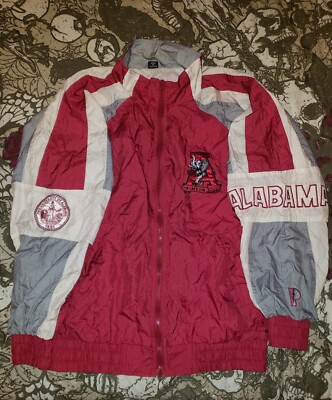 Vintage Alabama Crimson Tide Pro Player Wind Breaker Jacket Medium-image