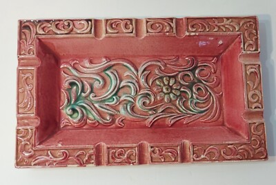 MCM ORIGINAL DEE DEE IMPORTS ASHTRAY JAPAN SCULPTURED ABSTRACT FLORAL DESIGN-image