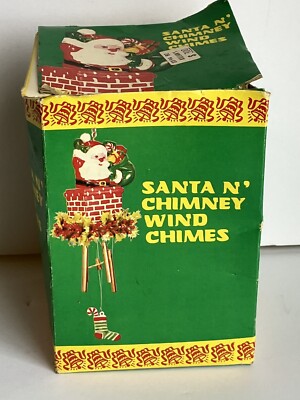 Vintage Christmas Santa Claus N Chimney Wind Chimes Kitsch JSNY Hong Kong-image