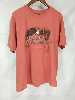 Vintage Harley Davidson 1996 One With The Wind Single Stitch Eagle Print Size XL-image