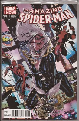 AMAZING SPIDER-MAN #1 - M&M VARIANT SIGNED BY RAMOS & DELGADO W/DF COA 13/48-image