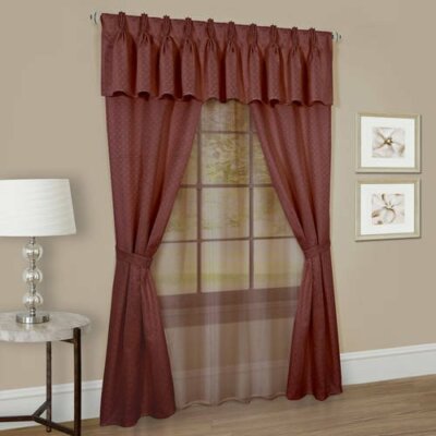 Mainstays Chelsea 6 Pc Window Curtain Set 55 X 84 MARSALA-image