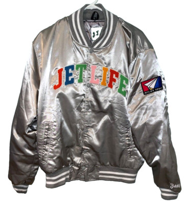 Jet Life Apparel Satin Bomber Jacket Very Rare Curren$y Brand Size XL NWOT-image