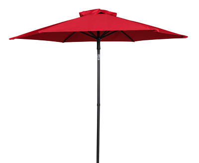 7.5' Red Push-up and Tilt Patio Umbrella-image