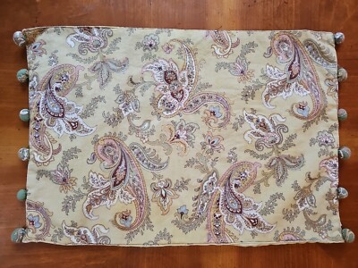 Pier 1 Placemats Yellow Green Cottage Floral Pattern Set of 9 RARE HTF-image