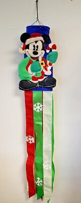 Vintage Disney Mickey Mouse Christmas Holiday Wind Sock 55