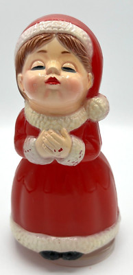Vintage Christmas Caroler Berman & Anderson Plastic Mold Wind Up Music Decor-image