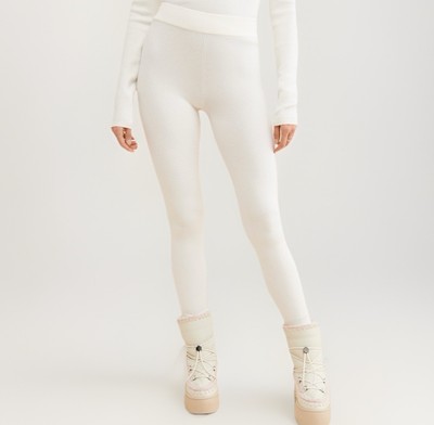 Show Me Your Mumu Cozy Knit Leggings in Winter White Knit Size Small-image
