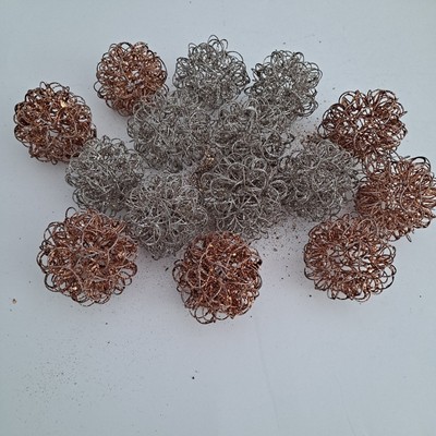 15  - Pier 1 Bronze / Silver Wire Glitter Home Decor Orbs / Ornaments -image