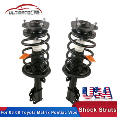 Set 2 Front Complete Struts Shocks For 2003-2008 Toyota Matrix Pontiac Vibe 1.8L-image