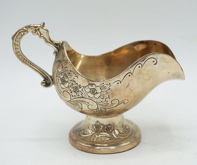 Silver Plate Pedestal Floral Design Sugar Scuttle Holiday Imports Japan-image