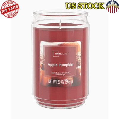 Scented Large Glass Jar Candle Apple Pumpkin Aromatherapy 20oz Home Decor New-image