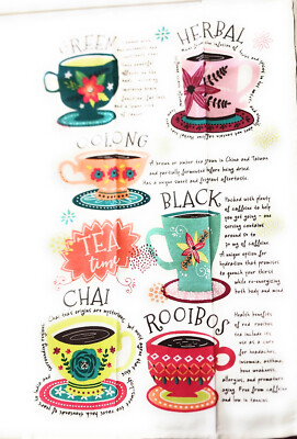 100% Cotton Colorful Printed Kitchen Towel Made in India (Tea Time Tea Towel)-image