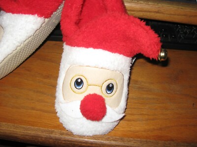 PJ COUTURE Womens LARGE 9-10 SANTA CLAUS CHRISTMAS Slippers COZY SIZE LARGE NWT-image