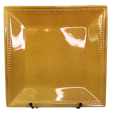 Pier 1 Imports Square 10 1/2” Dinner Plate Spice Route Ginger Stoneware-image