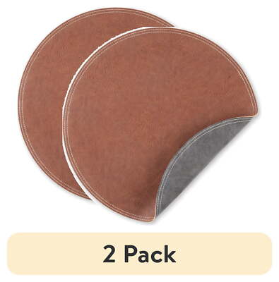(2 Pack) Better Homes & Gardens Persia Faux Leather Placemat, Brown, 15