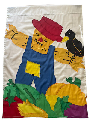 VTG Fall Scarecrow Hanging House Garden Yard Wind Banner 28x39 Double sided Flag-image