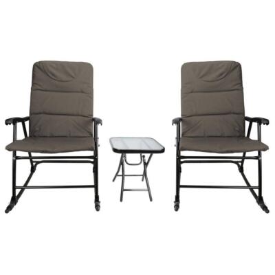 OLYMPIA Outdoors Rocking Chair Set Cozy Comfort w/ Smooth Rocking Motion 3-Piece-image