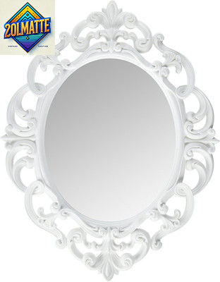 Imports Oval Vintage Wall Mirror, White, 11.5 X 15 Inch-image