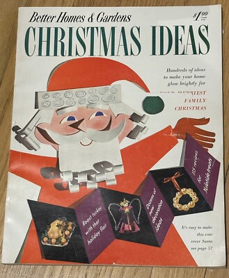 Oversize Better Homes & Gardens Christmas Ideas Magazine 1953 Santa Claus Recipe-image
