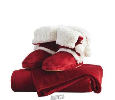 Warm & Cozy Throw/Bootie Gift Set Extra-Large Burgundy-image