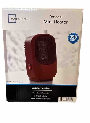 Mainstays Mini Heater 350 Watts NEW Tip Over & Overheat Protector-image