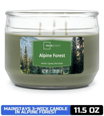 Mainstays 11.5oz 3-Wick Jar Candle, Alpine Forest-image