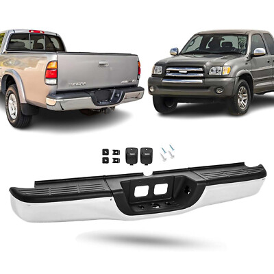 Complete Chrome Rear Step Bumper Assembly For 2000-2006 Toyota Tundra - Steel-image