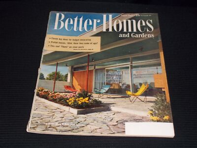 1954 AUGUST BETTER HOMES & GARDENS MAGAZINE NICE COVER & ADS - H 1311-image
