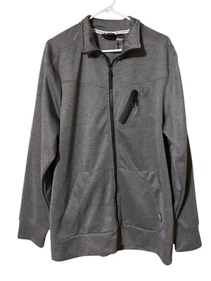 Spyder Active Sweatshirt Jacket Men’s XL Full Zip Gray Logo Pockets Cozy Comfort-image