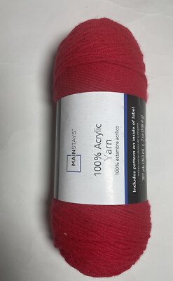 MAINSTAYS YARNS. 1 Pk . RED . I Combine Shipping, See Details-image