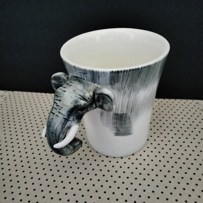 Pier 1 One Imports 3D Elephant Head Handle Coffee Mug/Cup 14 Oz-image