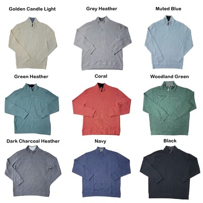 Lands' End Men's Bedford Rib Quarter Zip Long Sleeve Soft Cozy Pullover-image