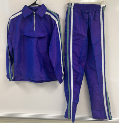 VTG  Carolina Colors Sz Small Wind Suit Women Iridescent Purple Retro 1980’s-image