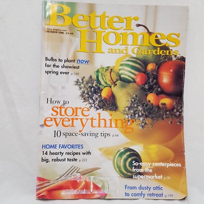 Better Homes and Gardens Magazine October 1998 Store Everything Hearty Recipes -image