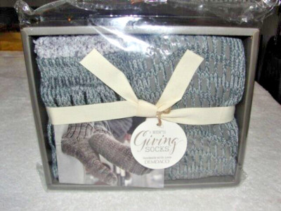 Demdaco Mens Cozy Knit Socks-Gray      One Size-image