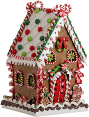 Imports - Multicolored Gingerbread House 13.5