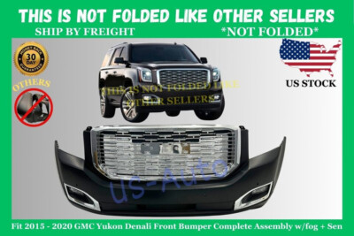 Fit 2015 - 2020 GMC Yukon/XL Front Bumper Complete Assembly w/fog G1000975-B-image